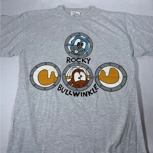 Vintage 90s Rocky & Bullwinkle Cartoon Tee T-Shirt size Medium  M Men